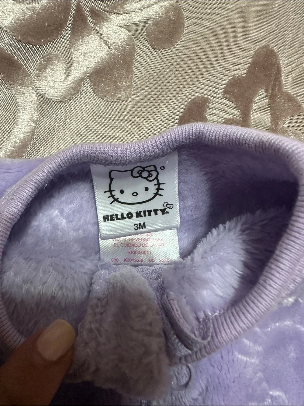 Hello Kitty Lavender Plush Footed One-Piece & Pink Polka Dot Ruffle Sleepers Set
